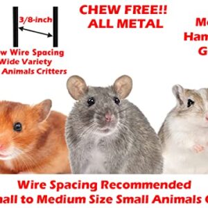 Small Animal Critters Cage Sugar Glider Chinchilla Ferret Rats Mouse Mice Habitat (24" Length x 16" Depth x 24" Height, Black)