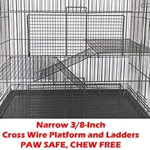 Small Animal Critters Cage Sugar Glider Chinchilla Ferret Rats Mouse Mice Habitat (24" Length x 16" Depth x 24" Height, Black)