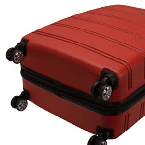 Rockland Melbourne Hardside Expandable Spinner Wheel Luggage, Red, 2-Piece Set (20/28)
