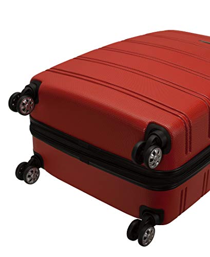 Rockland Melbourne Hardside Expandable Spinner Wheel Luggage, Red, 2-Piece Set (20/28)