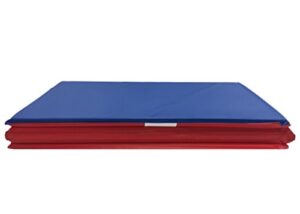 kindermat, 1" thick kindermat, 4-section rest mat, 45" x 19" x 1", red/blue, great for school, daycare, travel, and home, 100% made in usa
