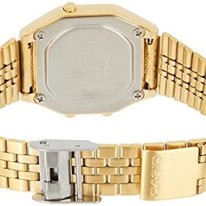 Casio Ladies Mid-Size Gold Tone Digital Retro Watch LA-680WGA-9DF