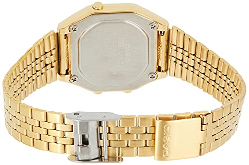 Casio Ladies Mid-Size Gold Tone Digital Retro Watch LA-680WGA-9DF