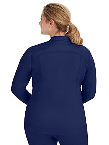 Healing Hands Scrub Jacket for Women 2 Pocket Purple Label Scrubs 5038 Dakota Zip up Womens Jacket Navy L