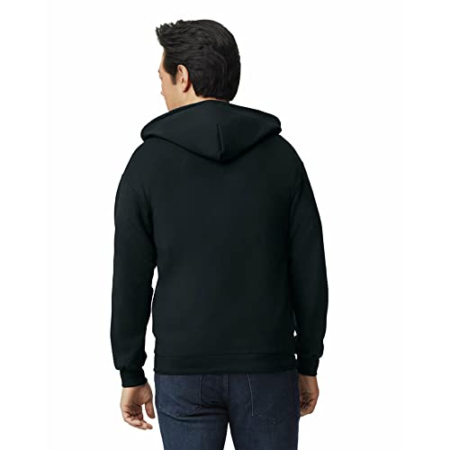 Gildan Adult Fleece Zip Hoodie Sweatshirt, Style G18600, Black, 2X-Large