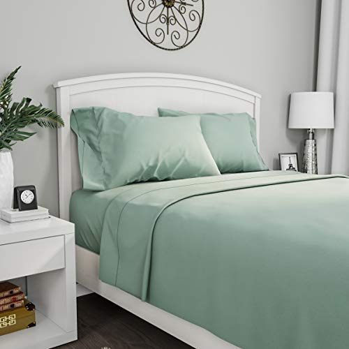 Lavish Home Brushed Microfiber Bed Linens 1200 4-Piece Sheet Set, Queen, Sage