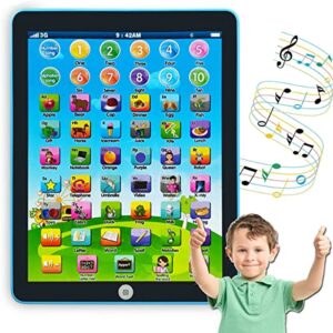 kids learning pad/tablet interactive toddler toys with words numbers alphabets music electronic educational toy for preschool boys & girls 3-8 years old (pink)