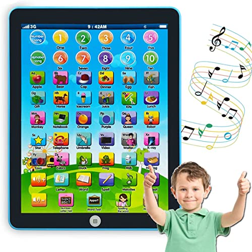 Kids Learning Pad/Tablet Interactive Toddler Toys with Words Numbers Alphabets Music Electronic Educational Toy for Preschool Boys & Girls 3-8 Years Old (Pink)