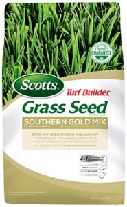 scotts turf builder grass seed southern gold mix for tall fescue lawns, stands up to harsh conditions, 7 lbs
