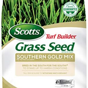 Scotts Turf Builder Grass Seed Southern Gold Mix for Tall Fescue Lawns, Stands Up to Harsh Conditions, 7 lbs