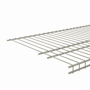 closetmaid superslide wire shelf, 4 ft. w x 16 in. d, ventilated wire wall shelving, nickel finish, for closet, laundry or pantry