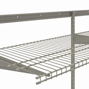 ClosetMaid SuperSlide Wire Shelf, 4 ft. W x 16 in. D, Ventilated Wire Wall Shelving, Nickel Finish, for Closet, Laundry or Pantry