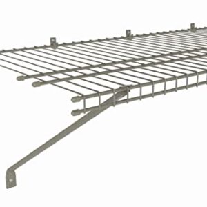 ClosetMaid SuperSlide Wire Shelf, 4 ft. W x 16 in. D, Ventilated Wire Wall Shelving, Nickel Finish, for Closet, Laundry or Pantry