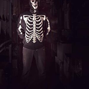 Calhoun Men's Glow in The Dark Skeleton Costume Zip Hoodie (Black, X-Large)