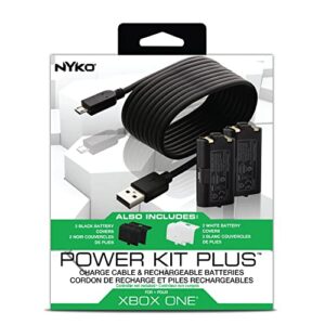 Nyko Xbox One Power Kit Plus - Rechargeable Battery Kit with 2 Batteries, Black & White Covers, 8-foot Micro-USB Charge Cable - Ultimate Xbox Accessories - Power, Cable, & Replacement Battery Doors