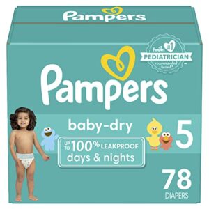 pampers baby dry diapers size 5, 78 count - disposable diapers
