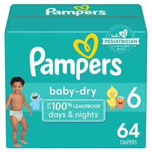 pampers baby dry diapers size 6, 64 count - disposable diapers