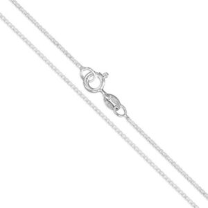 sac silver sterling silver box chain 1mm genuine solid 925 italy classic new necklace 18in