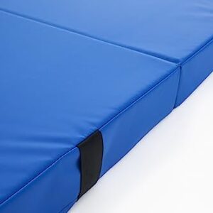 We Sell Mats 8 Inch Thick Bi-Folding Gymnastics Crash Landing Mat Pad, Safety for Tumbling, Back Handspring Training and Cheerleading, 4 ft x 8 ft, Blue