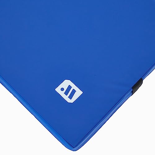 We Sell Mats 8 Inch Thick Bi-Folding Gymnastics Crash Landing Mat Pad, Safety for Tumbling, Back Handspring Training and Cheerleading, 4 ft x 8 ft, Blue