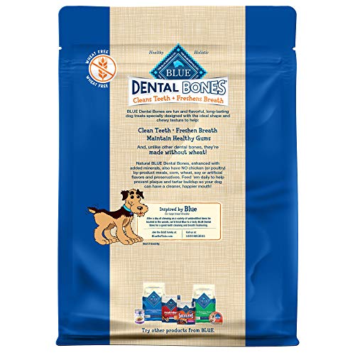 Blue Buffalo Dental Bones Small Natural Dental Chew Dog Treats, (15-25 lbs) 27-oz Bag Value Pack