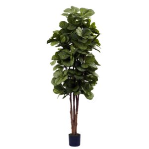 nearly natural 6ft fiddle leaf fig artificial trees, 72in, green