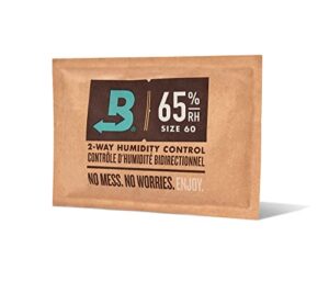 boveda 65% two-way humidity control pack for up to 25 items – size 60 – single – aging & long-term storage in plastic & wood boxes – moisture absorber – humidifier pack – individually wrapped