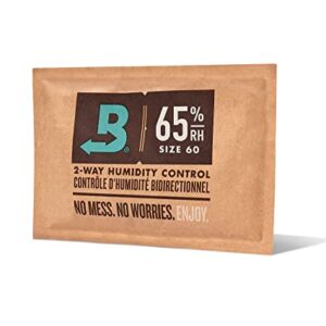 Boveda 65% Two-Way Humidity Control Pack for Up to 25 Items – Size 60 – Single – Aging & Long-Term Storage in Plastic & Wood Boxes – Moisture Absorber – Humidifier Pack – Individually Wrapped