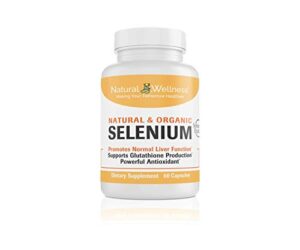 natural wellness 200 mcg natural, organic, selenoexcell selenium supplement for antioxidant support - 60 capsules: 60-day supply