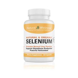 Natural Wellness 200 mcg Natural, Organic, SelenoExcell Selenium Supplement for Antioxidant Support - 60 Capsules: 60-Day Supply