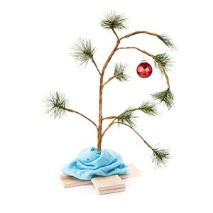 productworks 24" charlie brown christmas tree with linus's blanket holiday décor, classic ornament