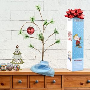 ProductWorks 24" Charlie Brown Christmas Tree with Linus's Blanket Holiday Décor, Classic Ornament