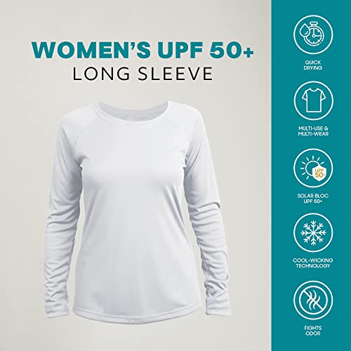 Vapor Apparel Women’s UPF 50+ UV Sun Protection Long Sleeve Performance Slim Fit T-Shirt for Sports and Outdoor Lifestyle, XX-Large, White