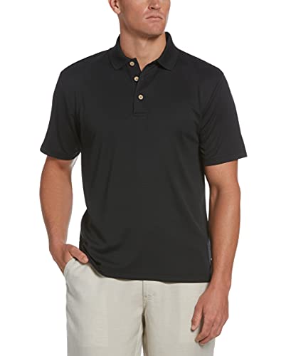 Cubavera Men's Big Essential Textured Performance Polo Shirt, Jet Black, 2X