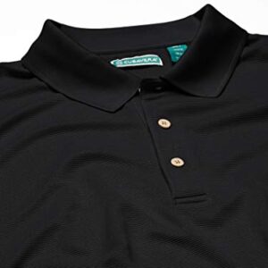 Cubavera Men's Big Essential Textured Performance Polo Shirt, Jet Black, 2X