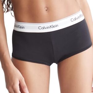 Calvin Klein Women's Modern Cotton Boyshort Panty, Black, Small