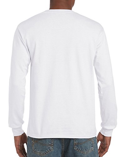 Gildan Men's Ultra Cotton Long Sleeve T-Shirt, Style G2400, White, Medium