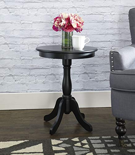 Powell Furniture Round Table, Black, 18"L x 18"W x 22"H