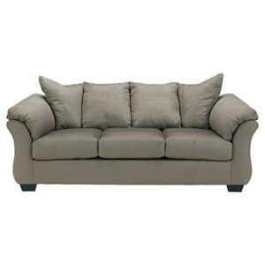 signature design by ashley darcy casual plush sofa, grayish brown