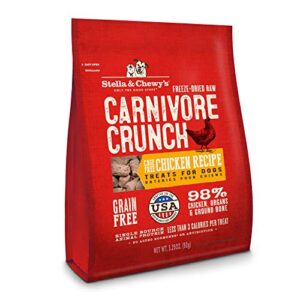 stella & chewy's freeze-dried raw carnivore crunch cage-free chicken recipe dog treats – 3.25 oz. bag