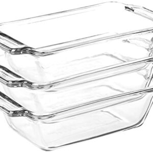 Anchor Hocking 1.5-Quart Oven Basics Loaf Dish, Set of 3, Clear