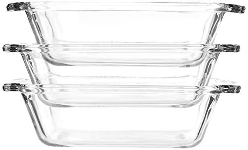 Anchor Hocking 1.5-Quart Oven Basics Loaf Dish, Set of 3, Clear