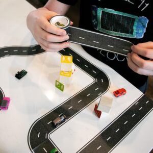 PlayTape Road Tape for Toy Cars - Sticks to Flat Surfaces, No Residue; 2 inch Wide x 30 ft Black Road