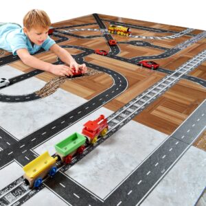 PlayTape Road Tape for Toy Cars - Sticks to Flat Surfaces, No Residue; 2 inch Wide x 30 ft Black Road