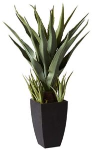 nearly natural 30in. agave artificial plant with black planter, green