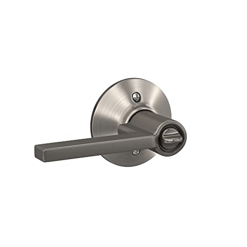 Schlage F51A LAT 619 Latitude Door Lever, Keyed Entry Lock, Satin Nickel