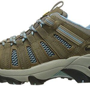 KEEN Women's Voyageur Low Height Breathable Hiking Shoes, Brindle/Alaskan Blue, 8 US