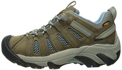 KEEN Women's Voyageur Low Height Breathable Hiking Shoes, Brindle/Alaskan Blue, 8 US