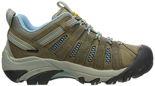 KEEN Women's Voyageur Low Height Breathable Hiking Shoes, Brindle/Alaskan Blue, 8 US