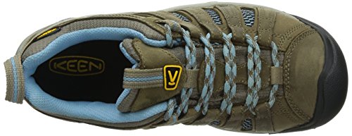 KEEN Women's Voyageur Low Height Breathable Hiking Shoes, Brindle/Alaskan Blue, 8 US